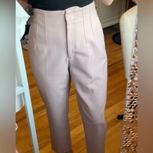 Zara Womens Light Pink High Waisted Trousers